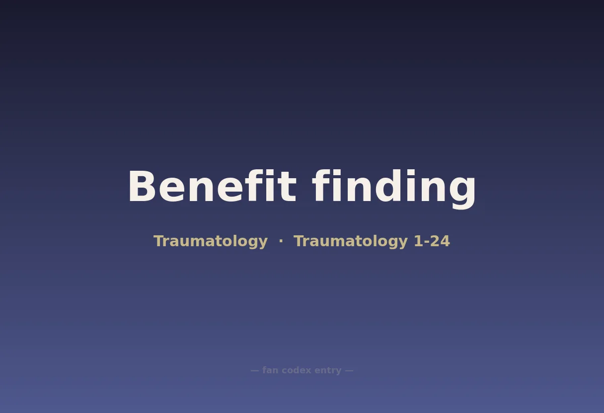 Benefit finding
